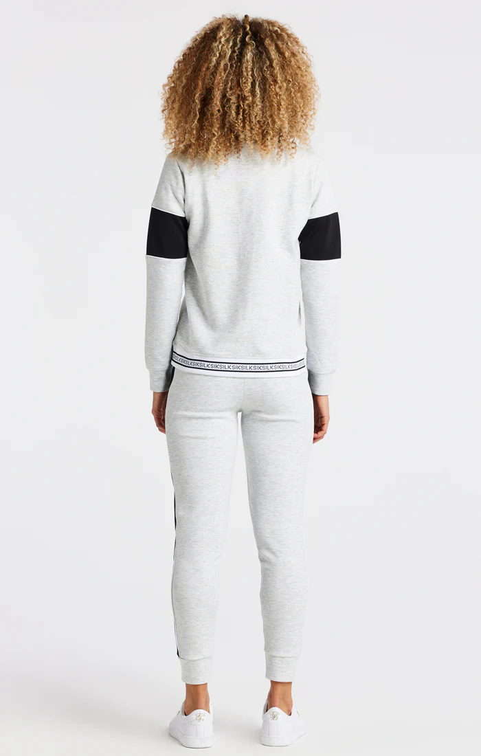 Grey Marl 1/4 Zip Track Top - Image 6