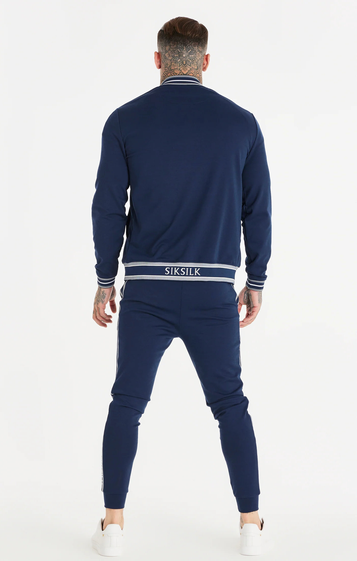Navy Branded Hem Detail Bomber - Image 7