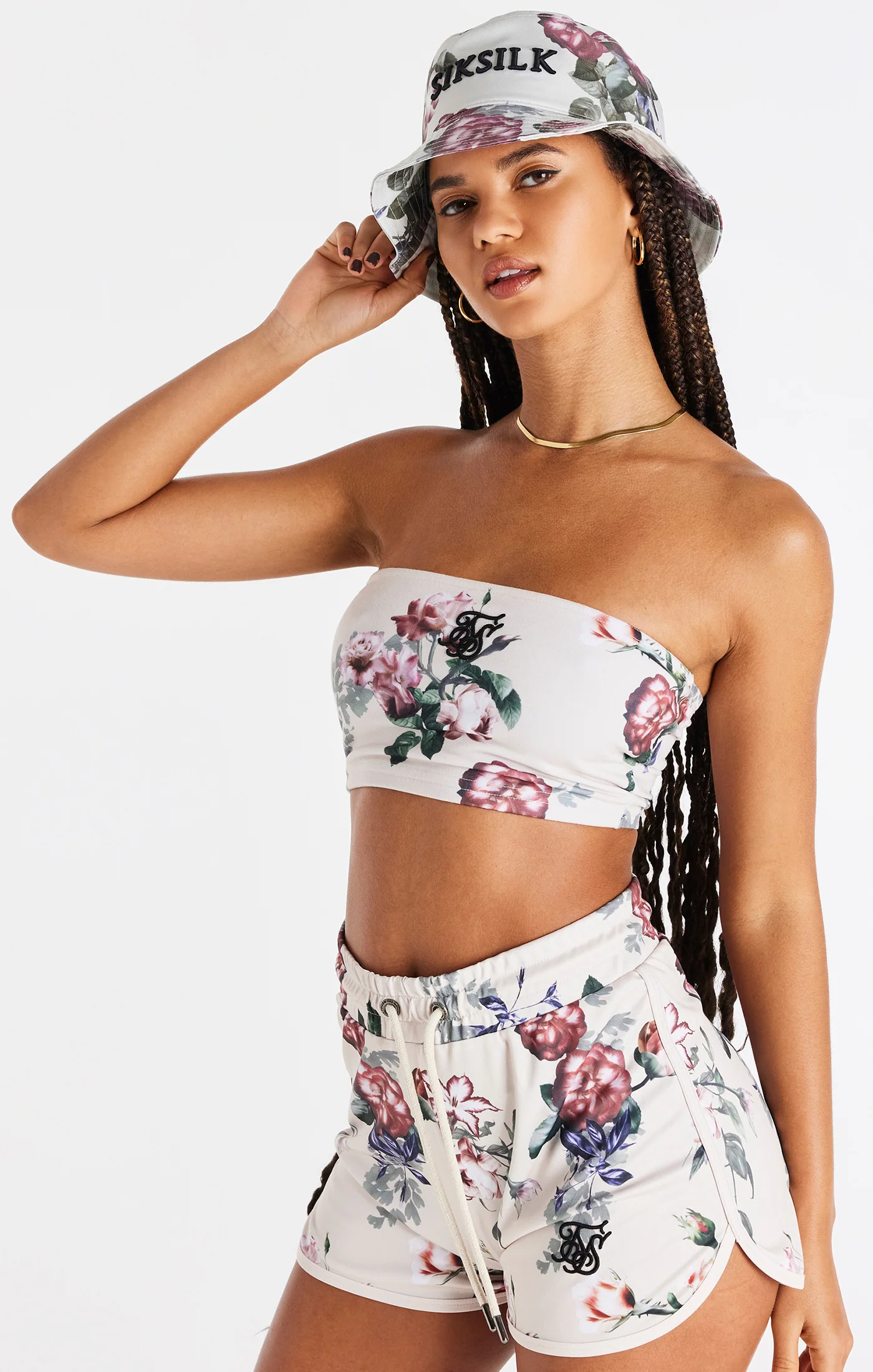 Ecru Floral Bandeau Top