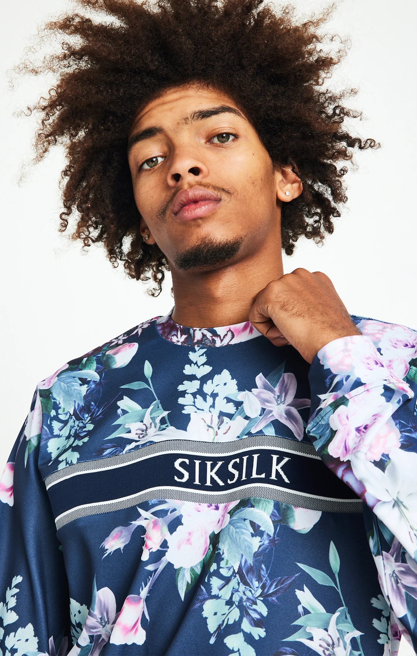 SikSilk Elevate Botanical Crew - Navy - Image 2