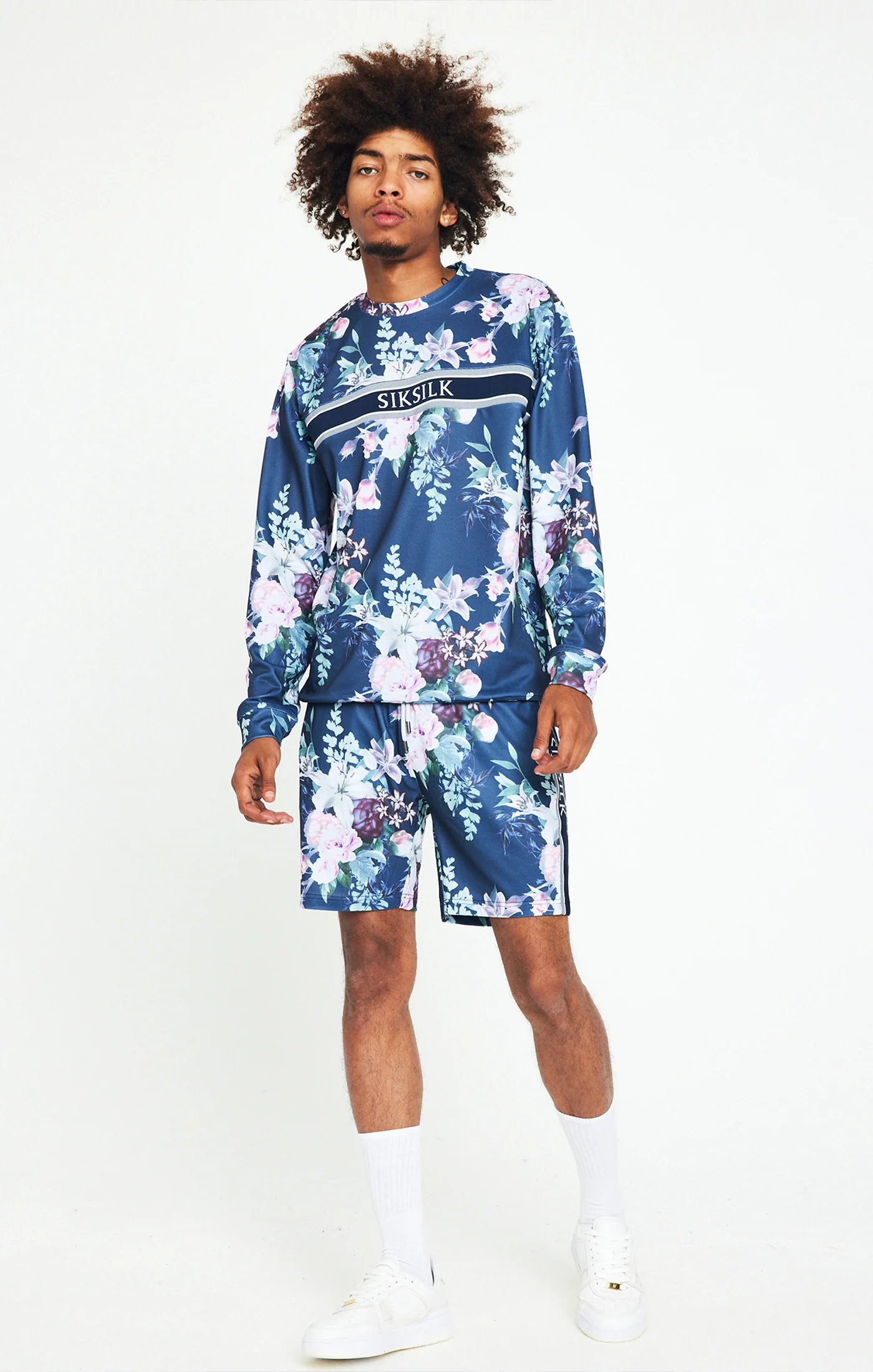 SikSilk Elevate Botanical Crew - Navy - Image 3