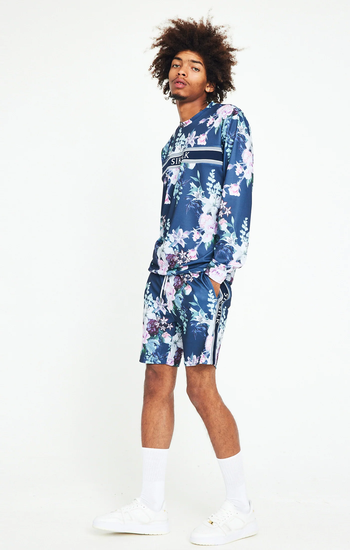 SikSilk Elevate Botanical Crew - Navy - Image 4