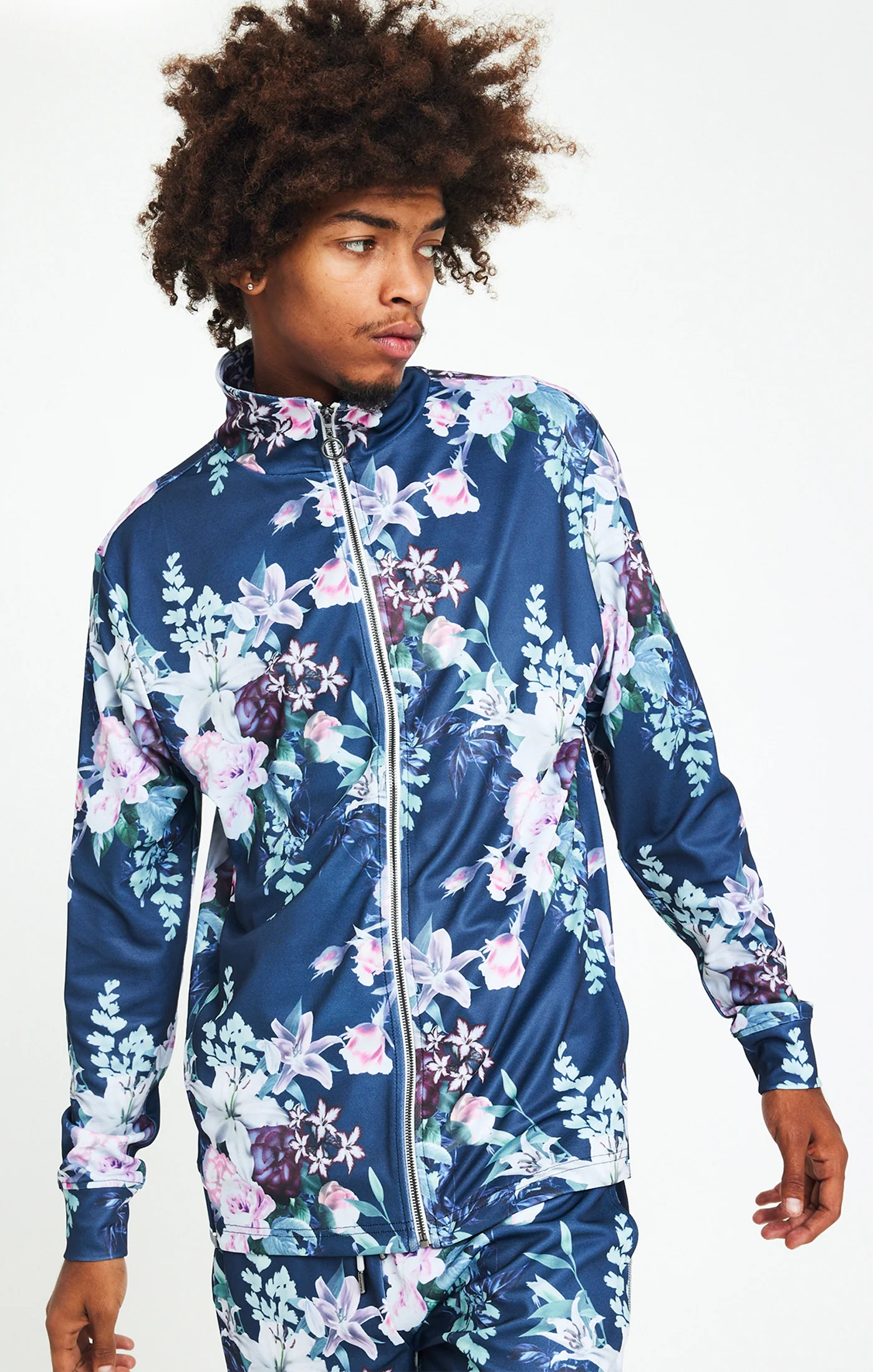 SikSilk Elevate Botanical Zip Through - Navy