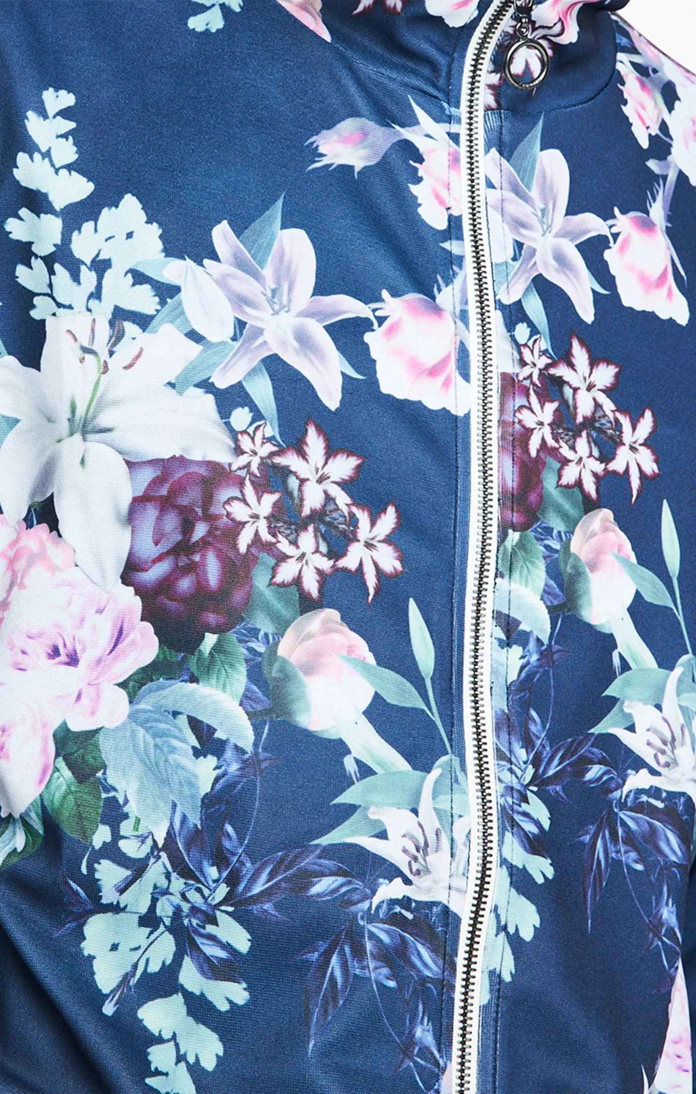 SikSilk Elevate Botanical Zip Through - Navy - Image 2