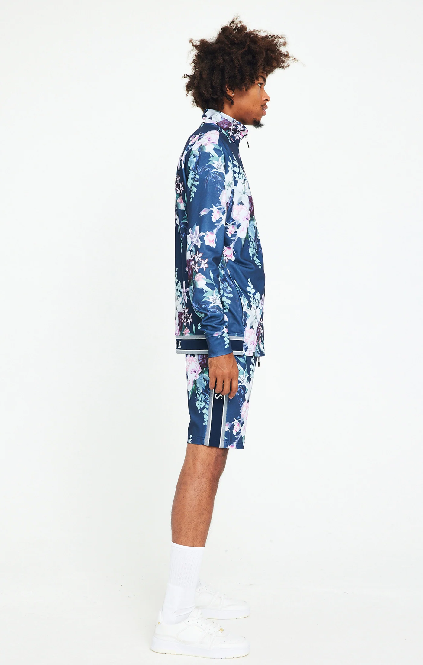 SikSilk Elevate Botanical Zip Through - Navy - Image 4