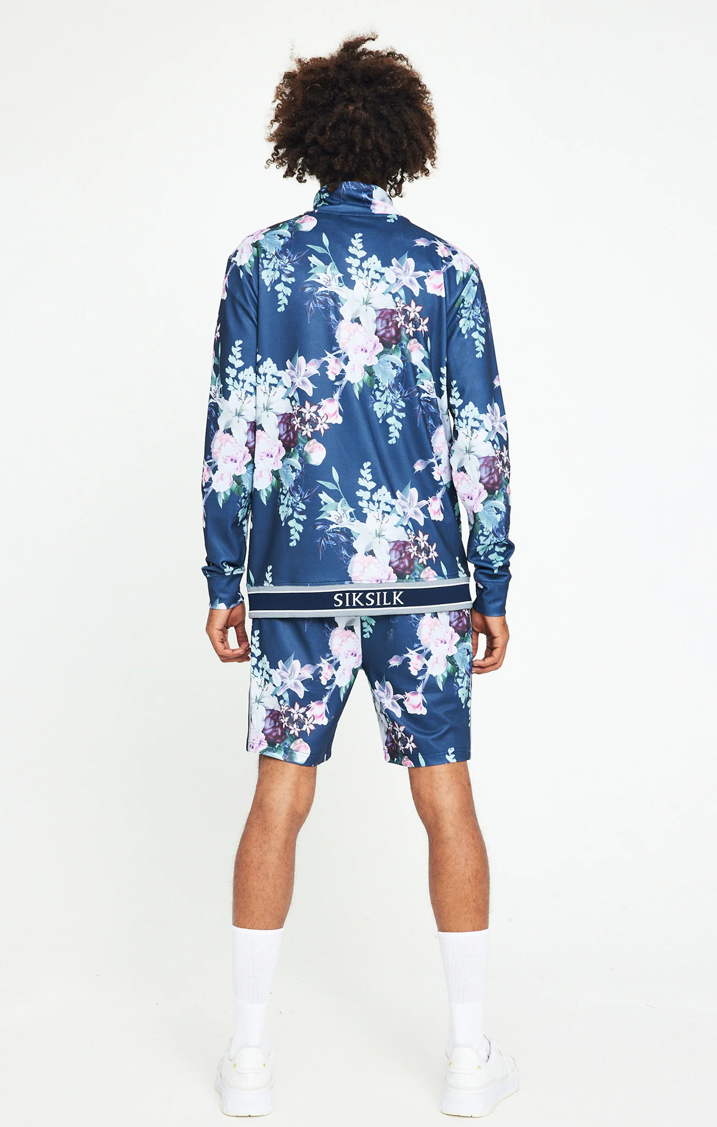 SikSilk Elevate Botanical Zip Through - Navy - Image 5