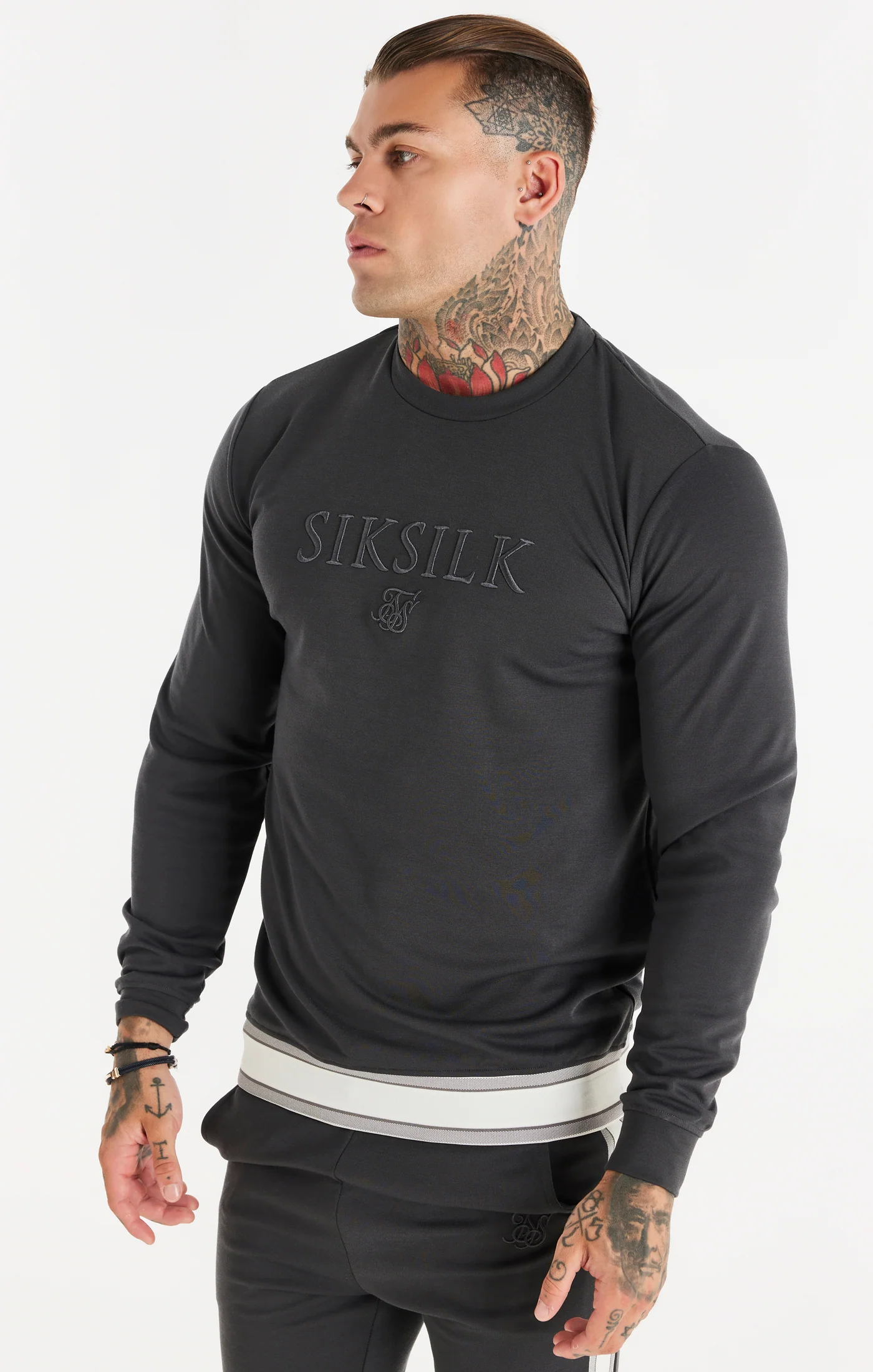 SikSilk Elevate Crew Sweater - Grey