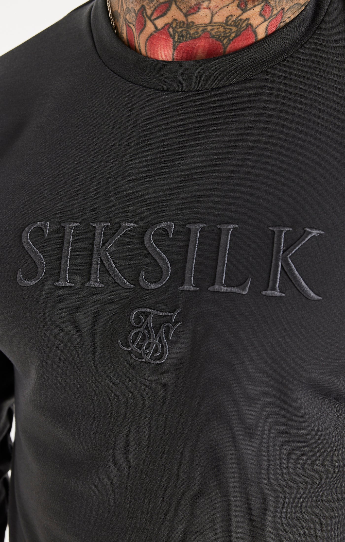 SikSilk Elevate Crew Sweater - Grey - Image 2