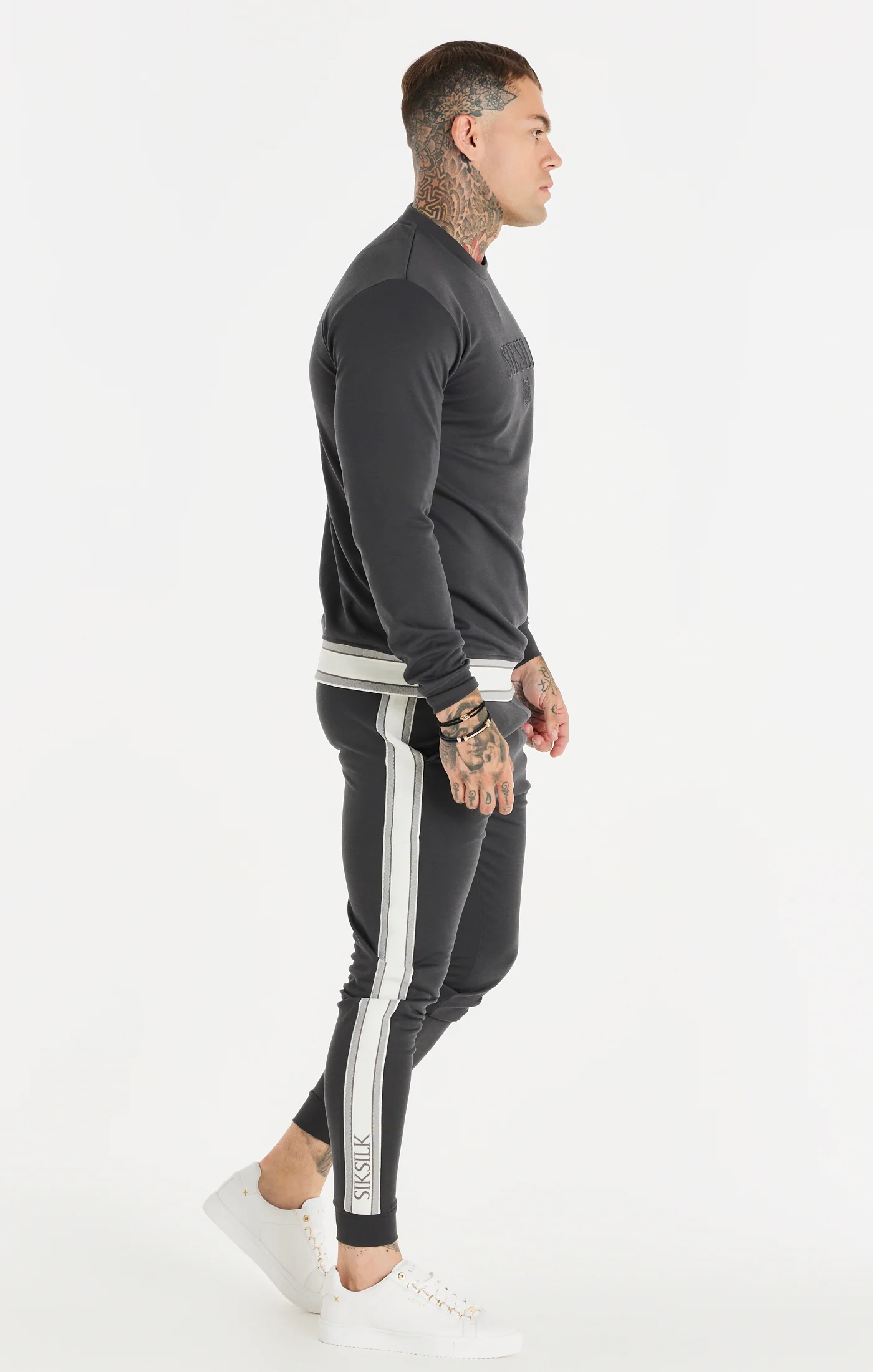 SikSilk Elevate Crew Sweater - Grey - Image 5