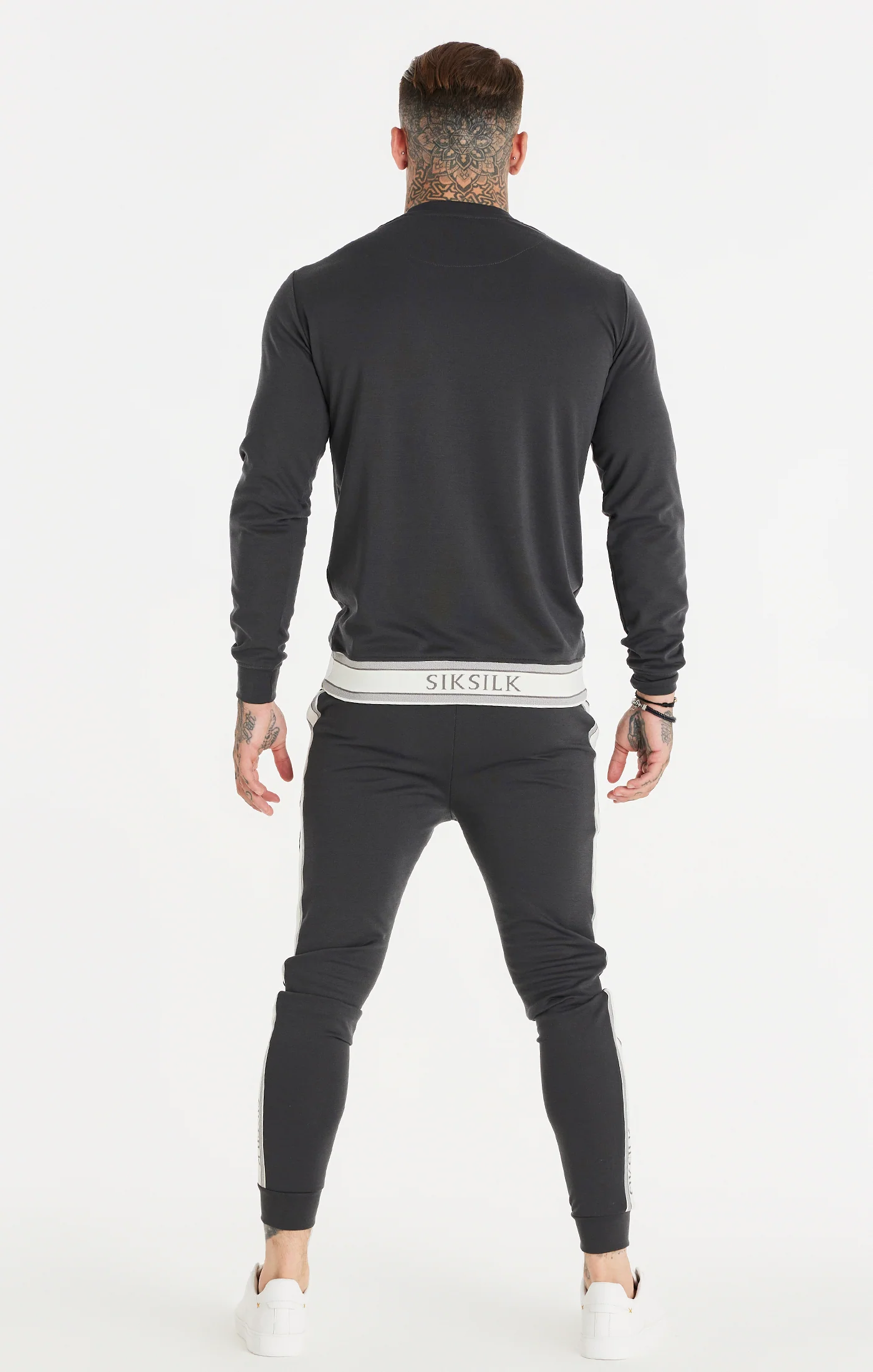 SikSilk Elevate Crew Sweater - Grey - Image 6
