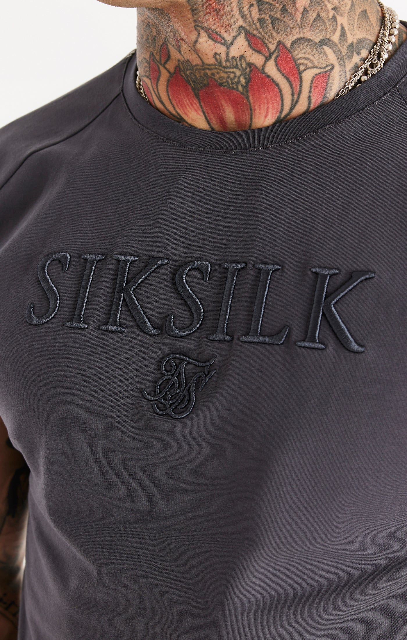 Grey Knitted Tape Muscle Fit T-Shirt - Image 2