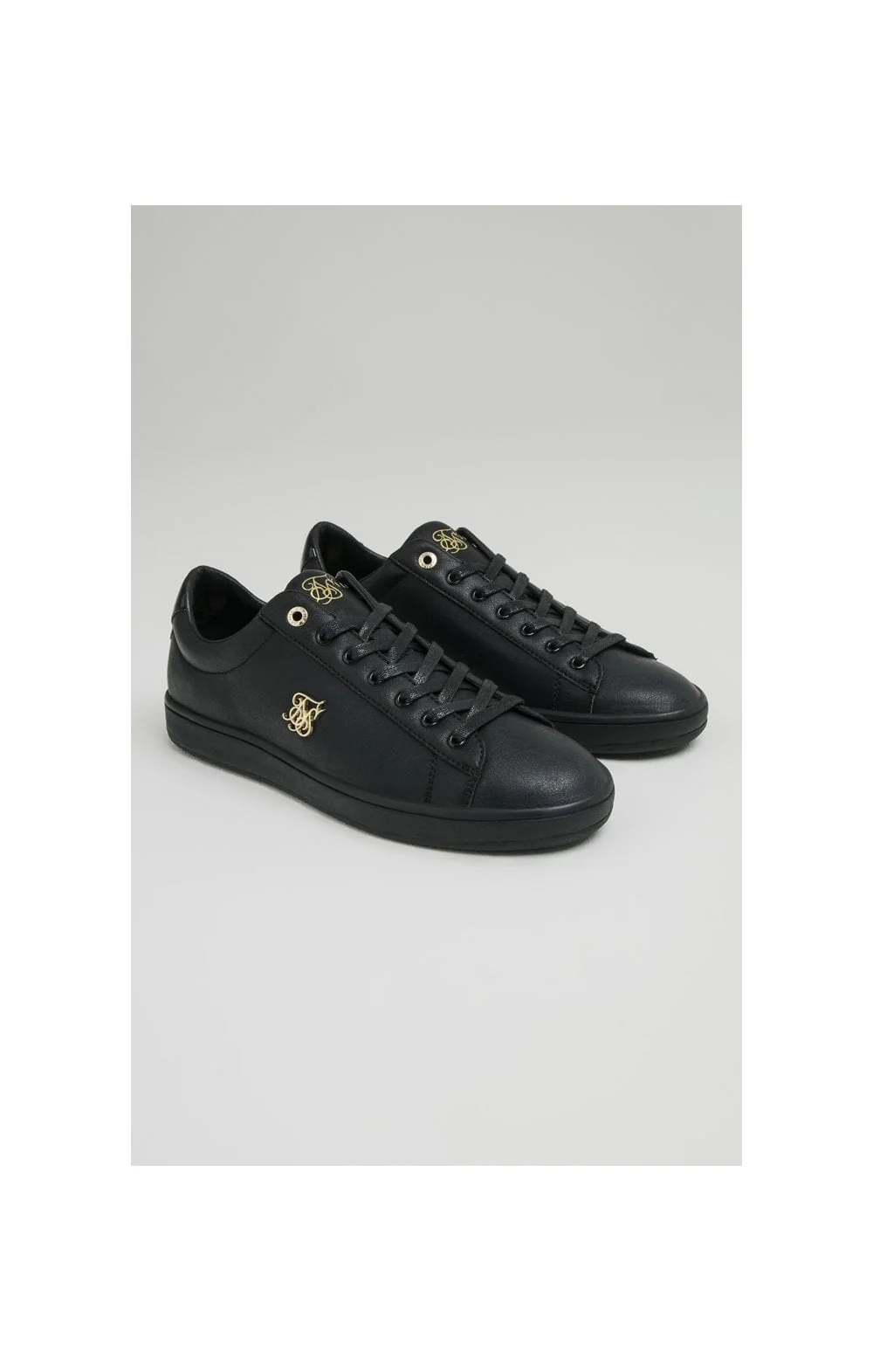 Black Low-Top Casual Trainer With Metal Logo - Image 4