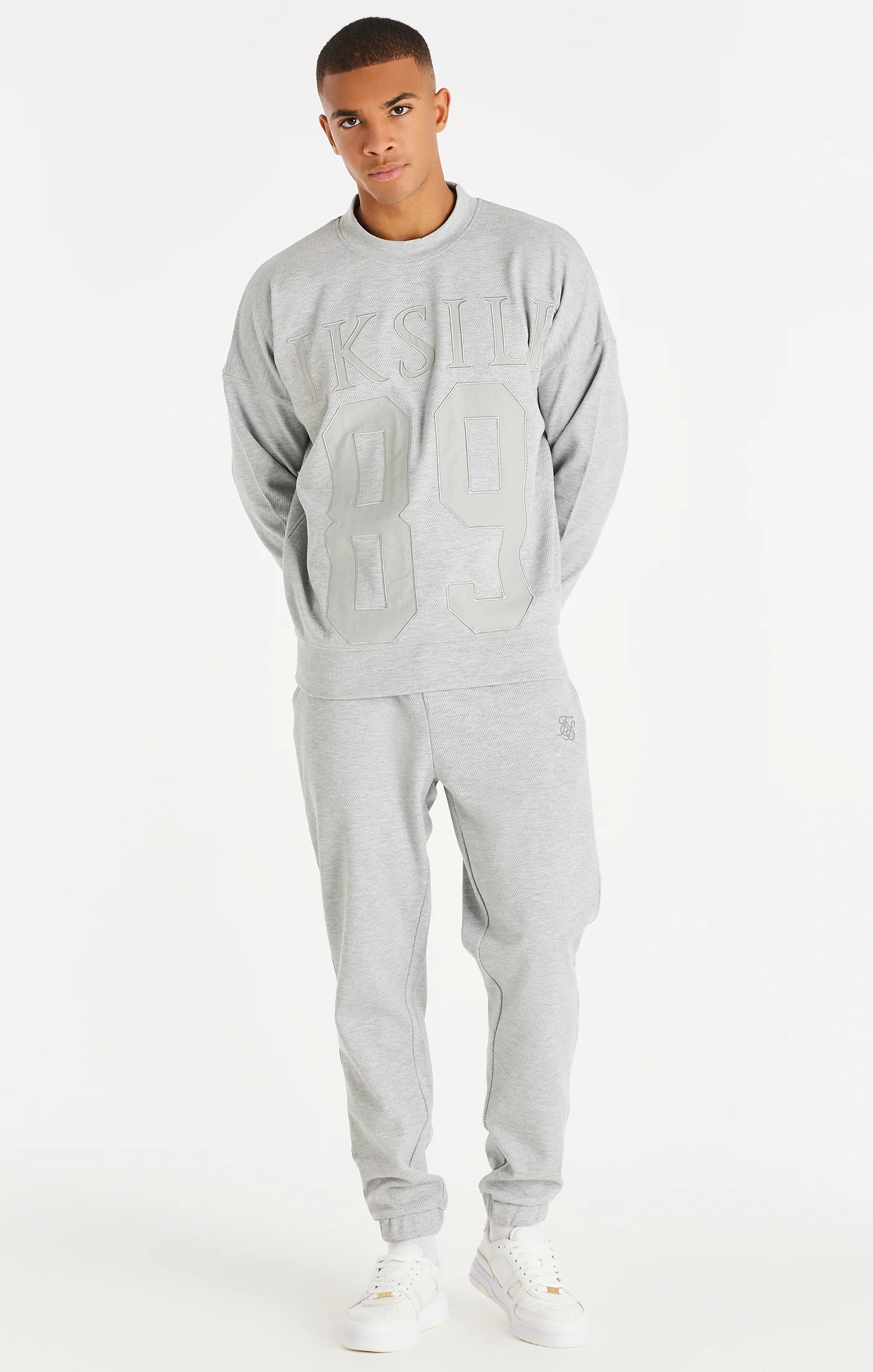 Grey Marl Textured Relaxed Jogger - Image 4