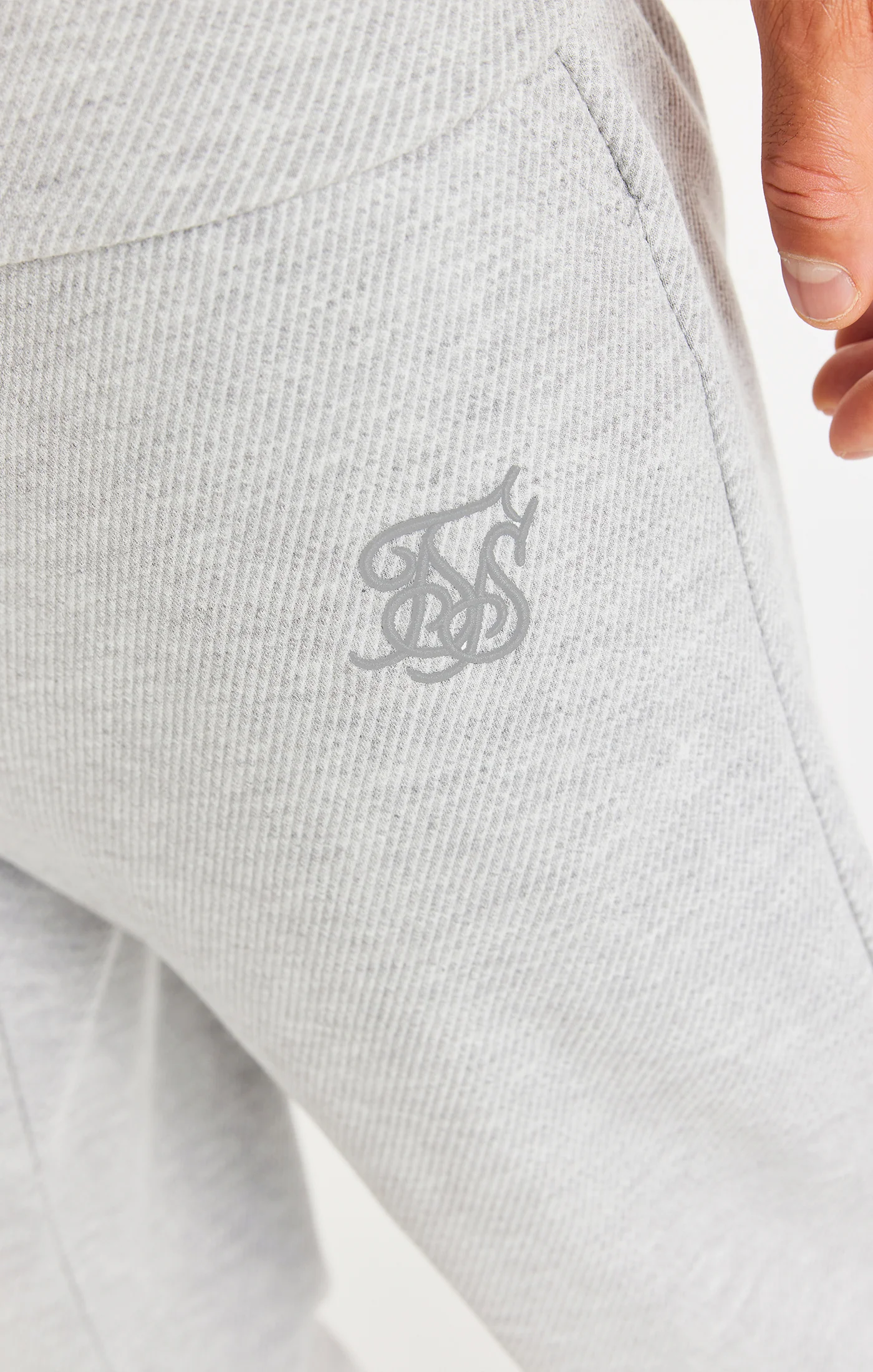 Grey Marl Textured Relaxed Jogger - Image 6