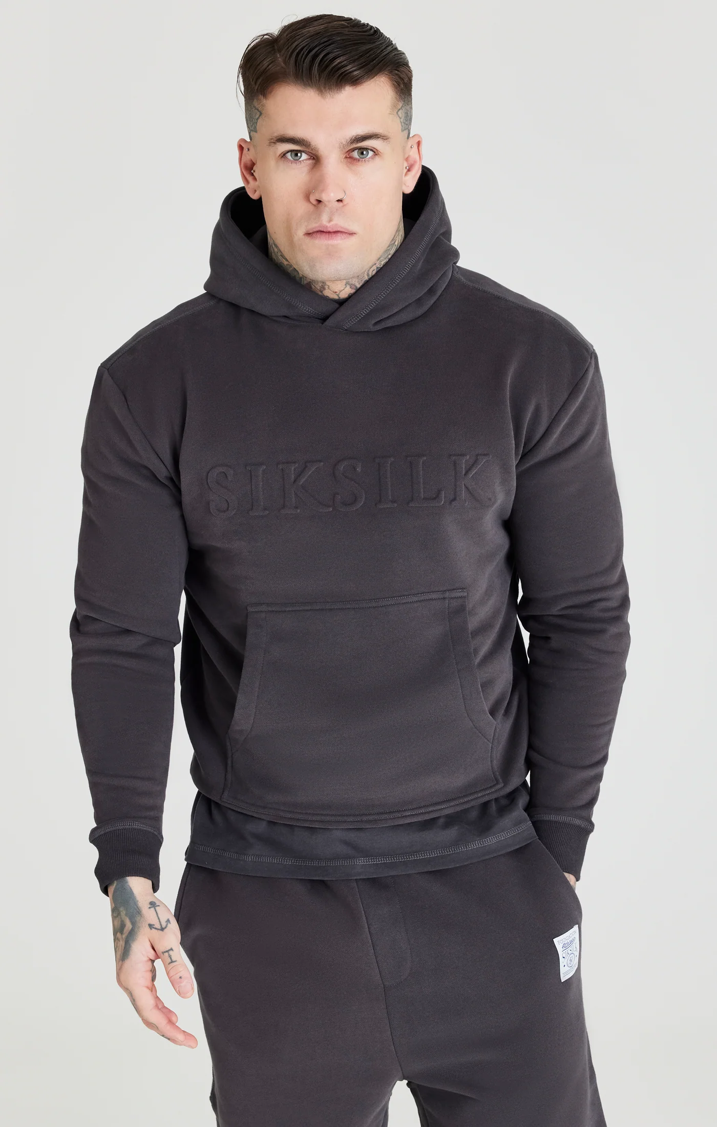 Black Foundation Embossed Hoodie - Image 2