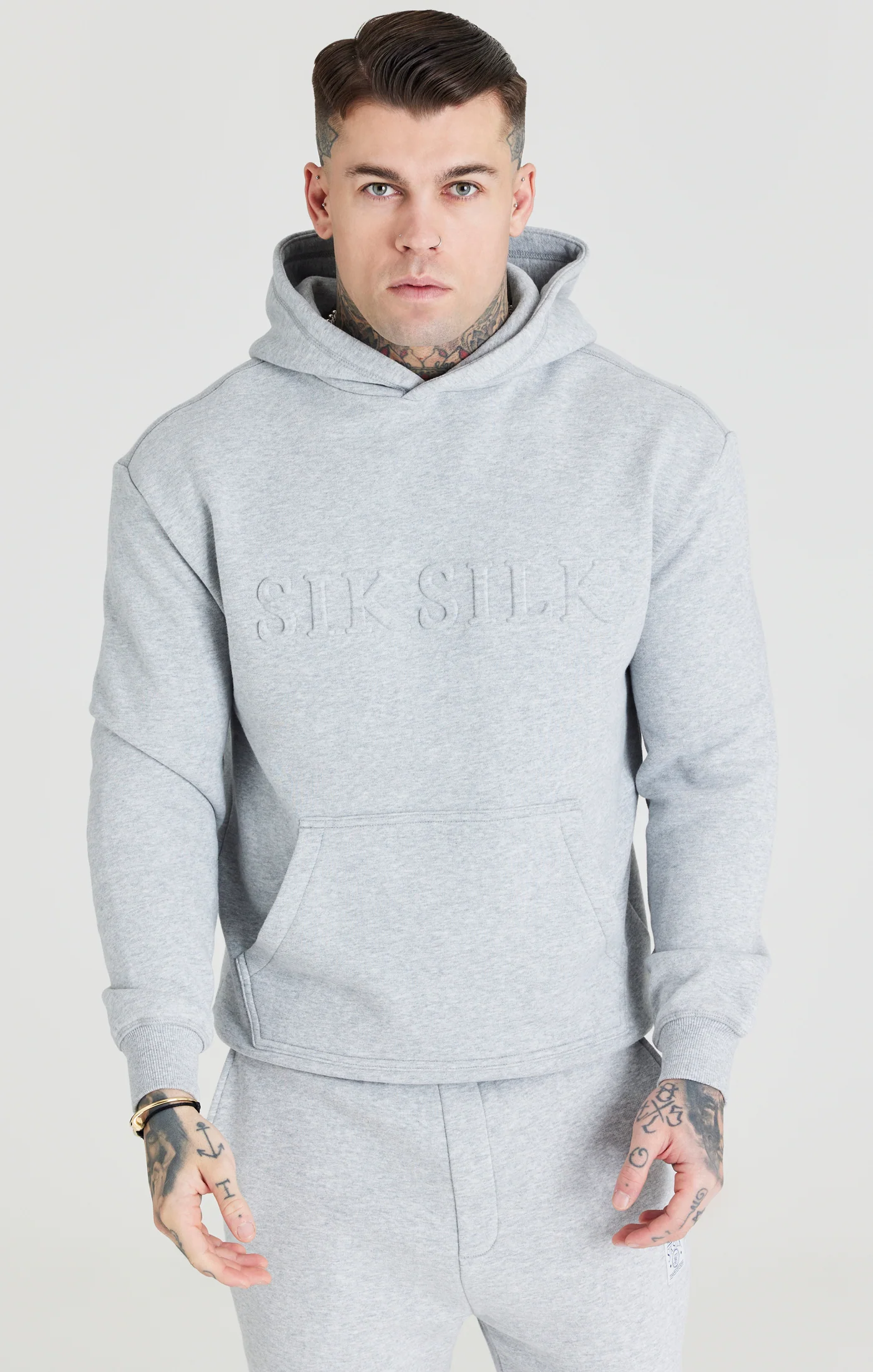 Grey Foundation Embossed Hoodie - Image 2