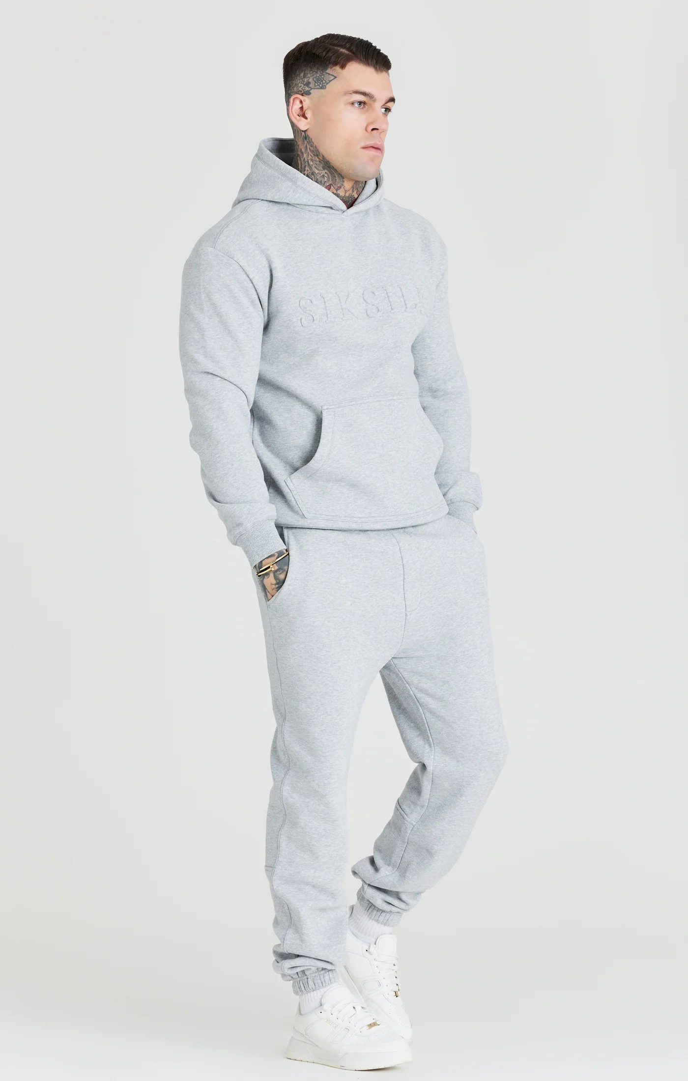 Grey Foundation Embossed Hoodie - Image 3