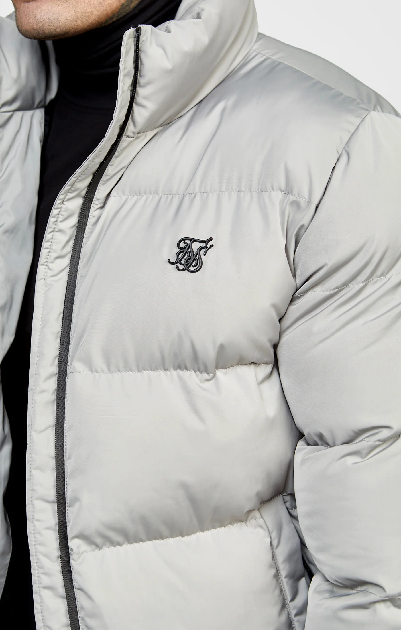 Khaki Embossed Logo Bubble Jacket - Image 2