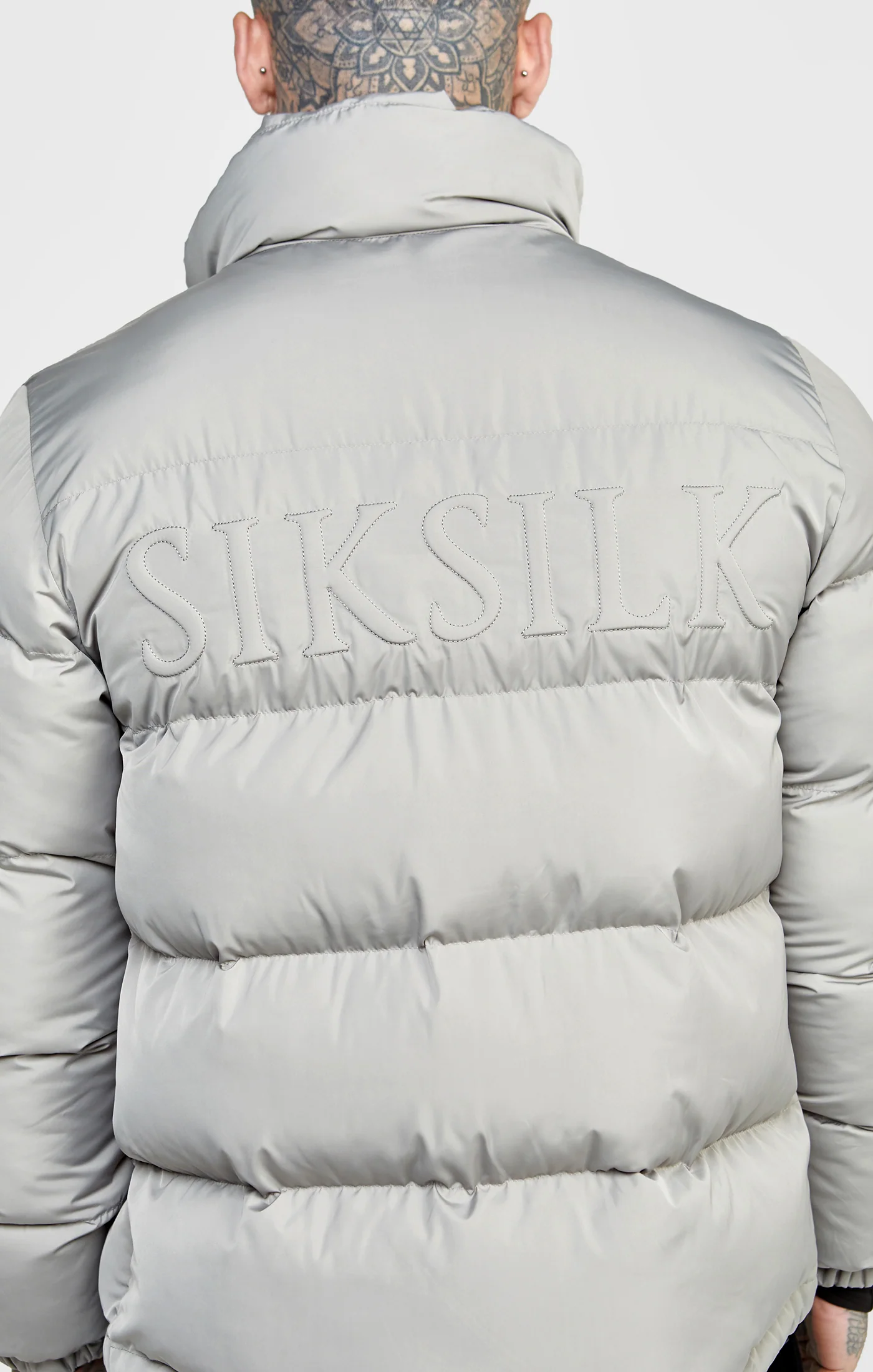 Khaki Embossed Logo Bubble Jacket - Image 5
