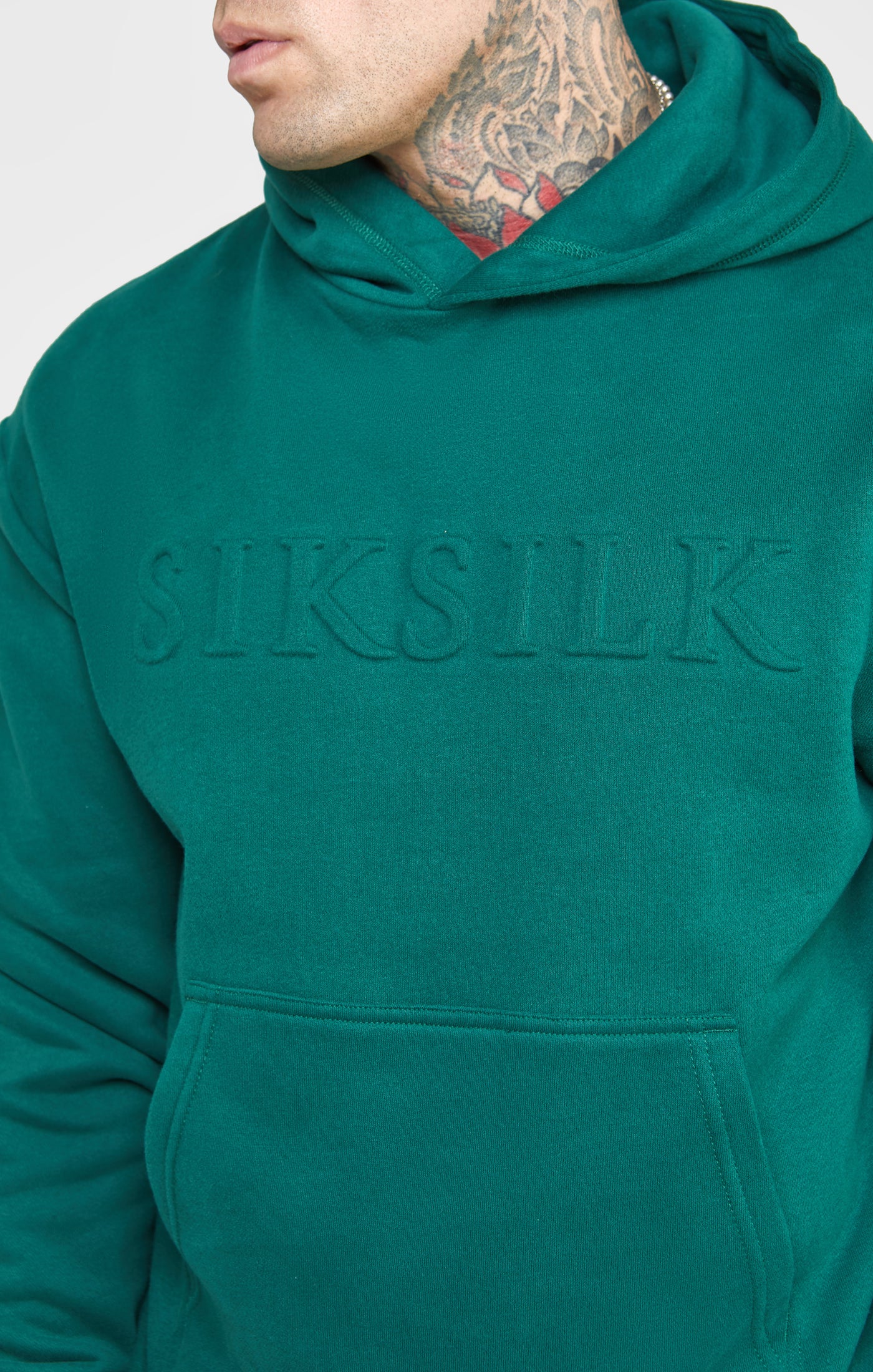 Green Embossed Overhead Hoodie - Image 2
