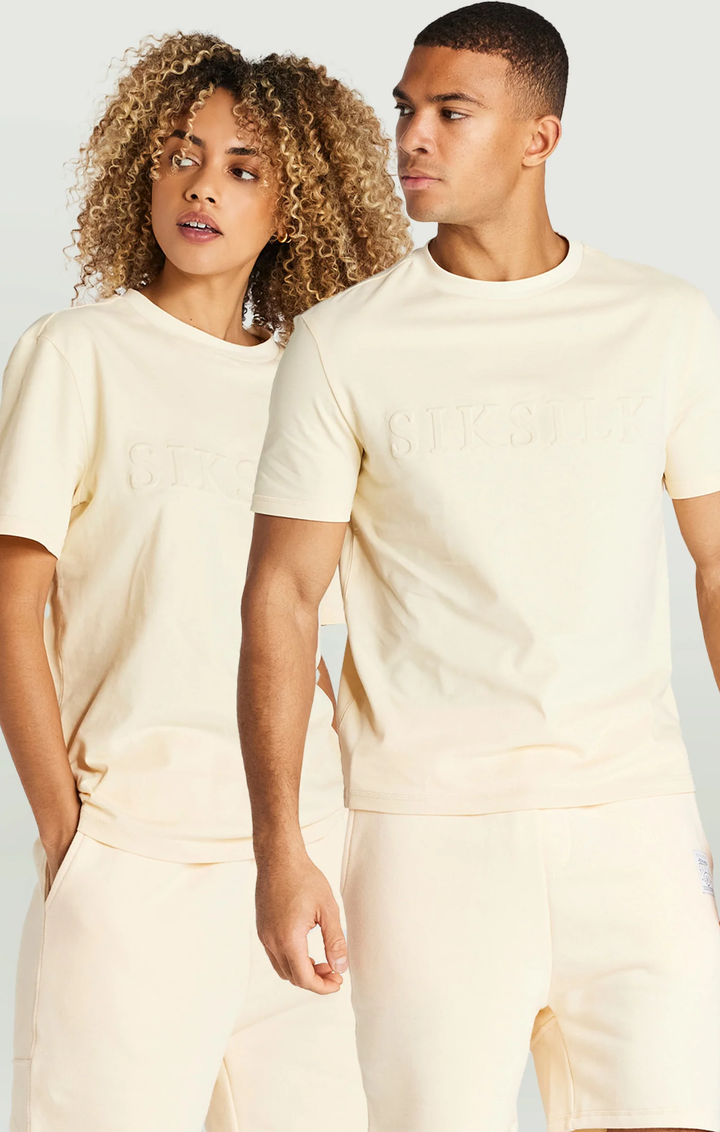 Ecru Embossed Relaxed Fit T-Shirt - Image 6