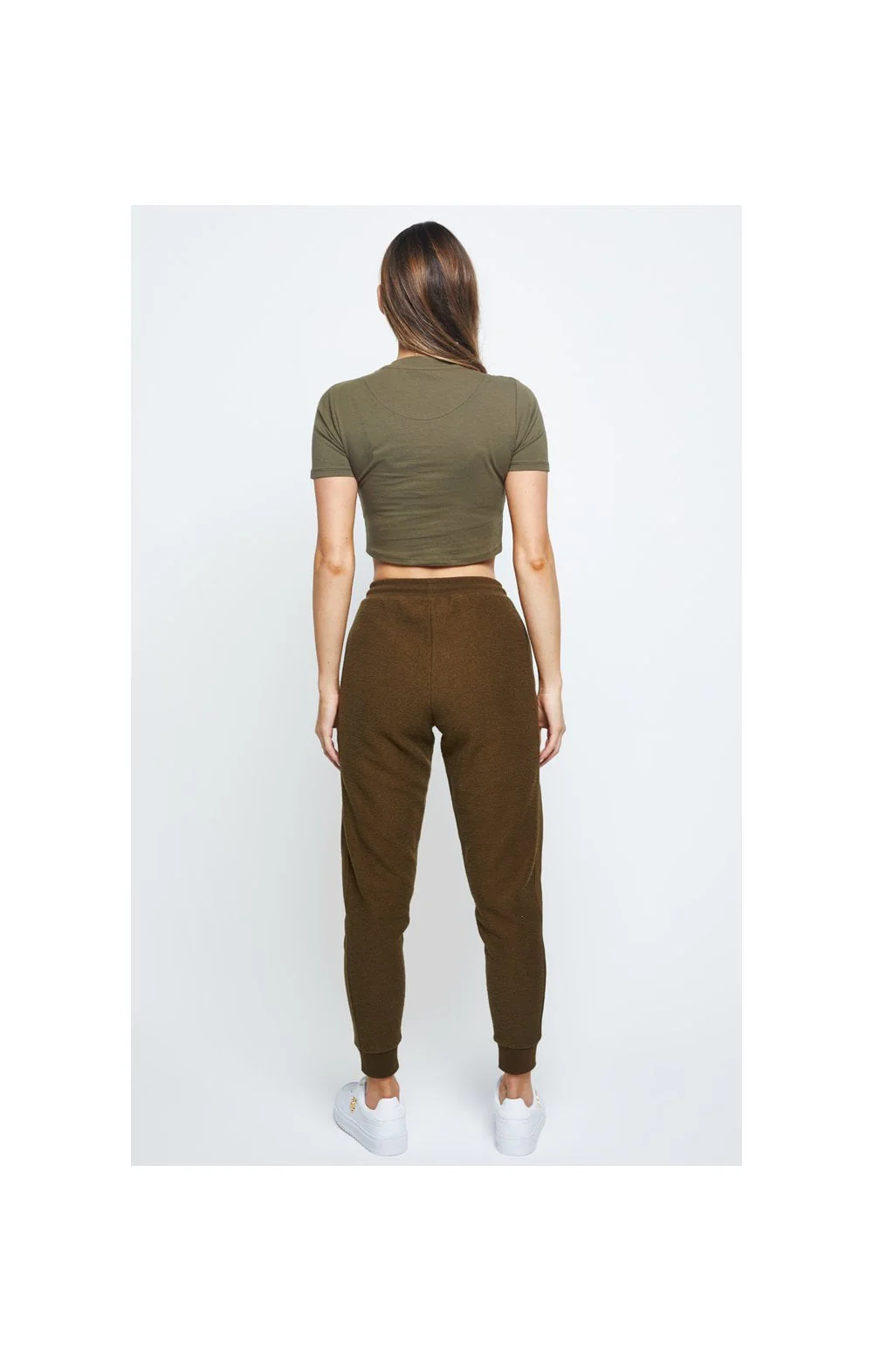 SikSilk Embroidered Crop Tee – Khaki - Image 5