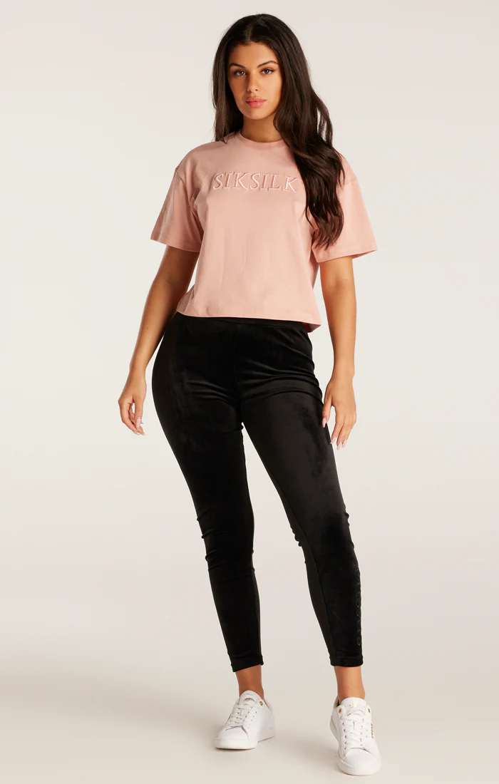 SikSilk Embroidered Logo Tee - Pink - Image 4