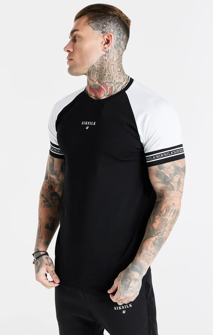 White Raglan Muscle Fit T-Shirt