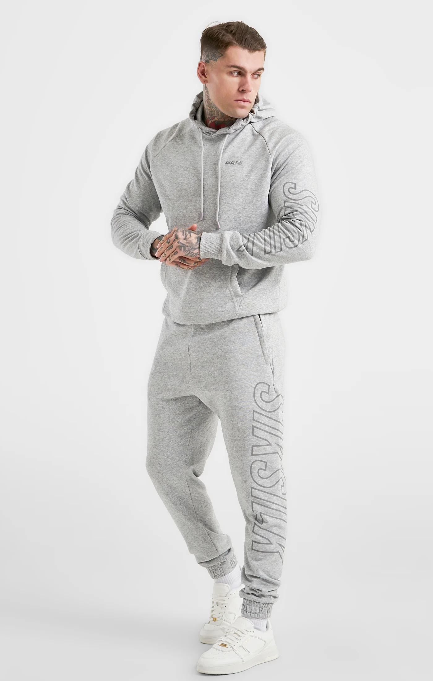 Grey Marl Sports Hoodie - Image 3