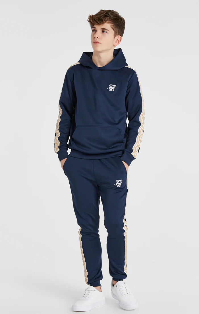 Boys Navy Taped Overhead Hoodie - Image 6