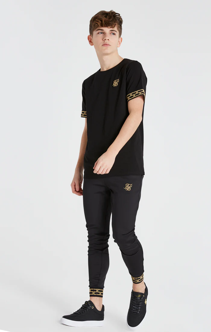 Boys Black Taped T-Shirt - Image 4
