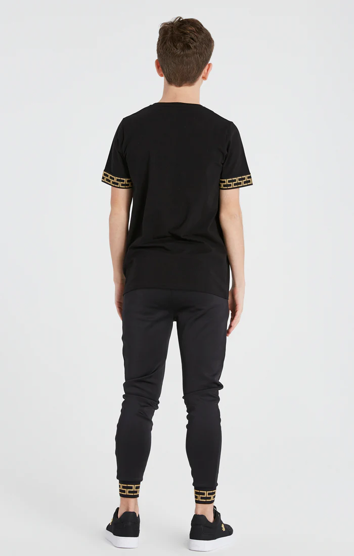 Boys Black Taped T-Shirt - Image 6