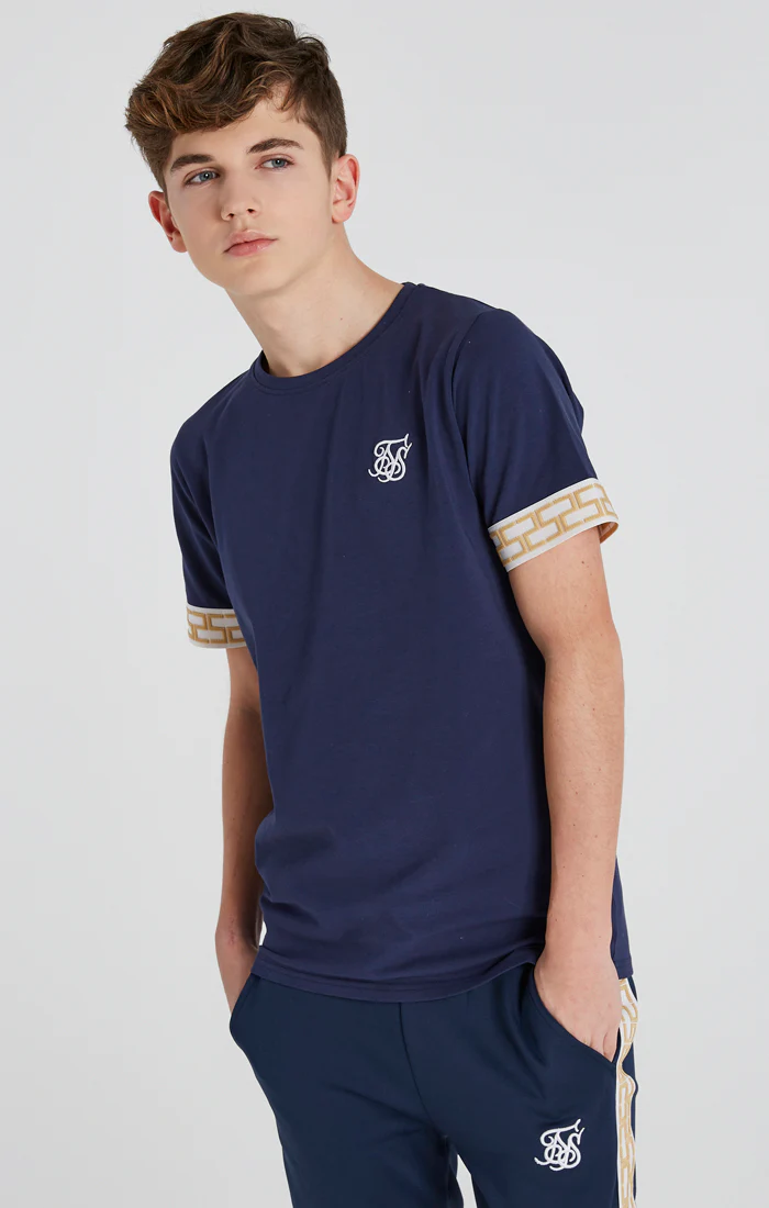 Boys Navy Taped T-Shirt
