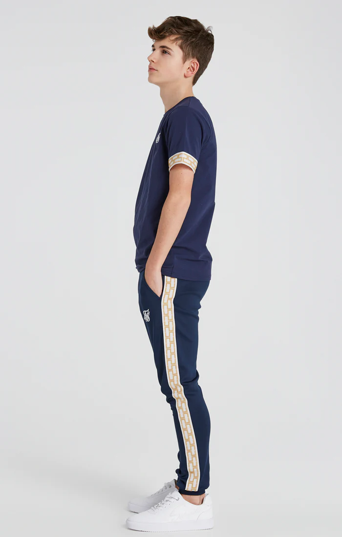 Boys Navy Taped T-Shirt - Image 5