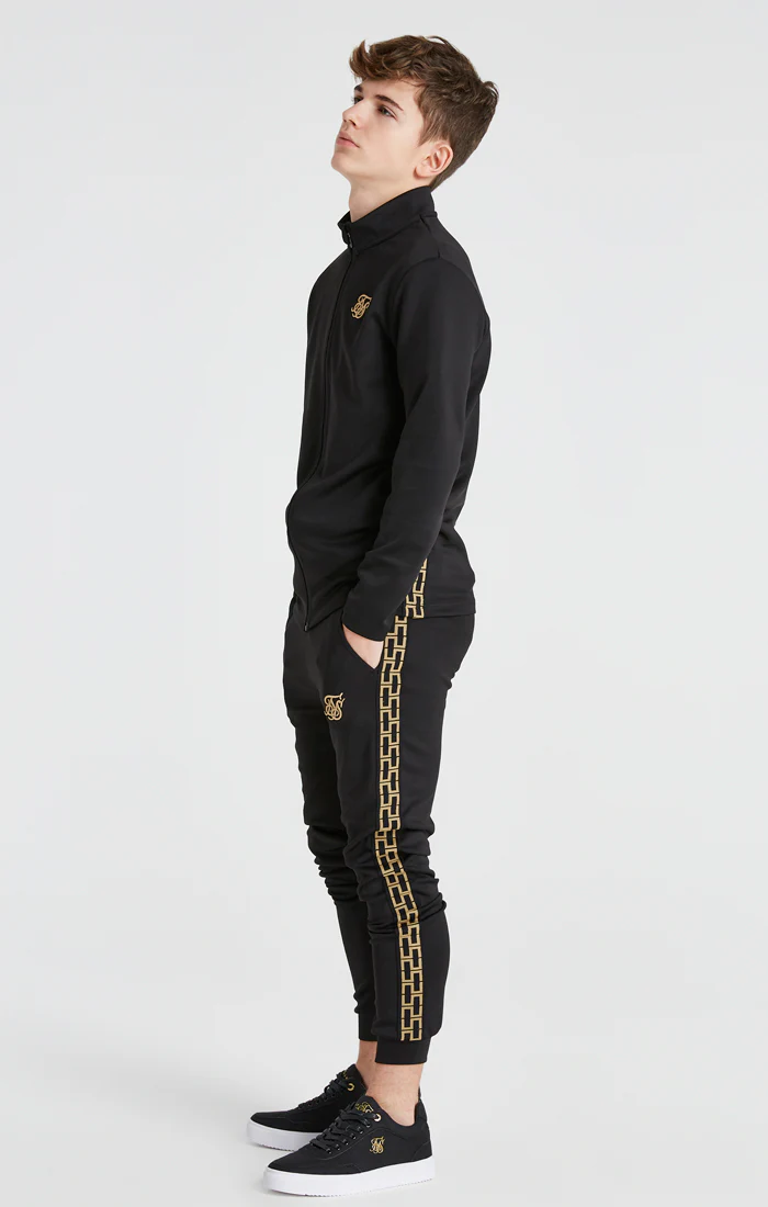 Boys Black Taped Track Top - Image 4