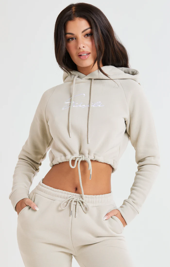 SikSilk Essential Cropped Hood - Beige - Image 2