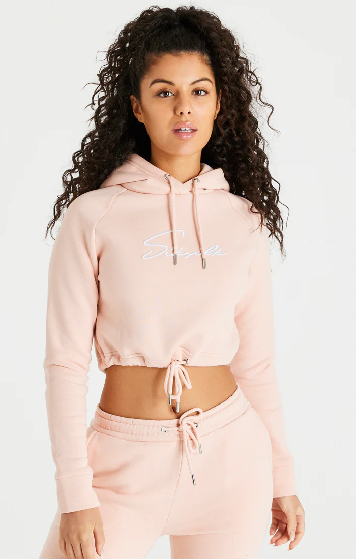 Pink Essential Cropped Hoodie