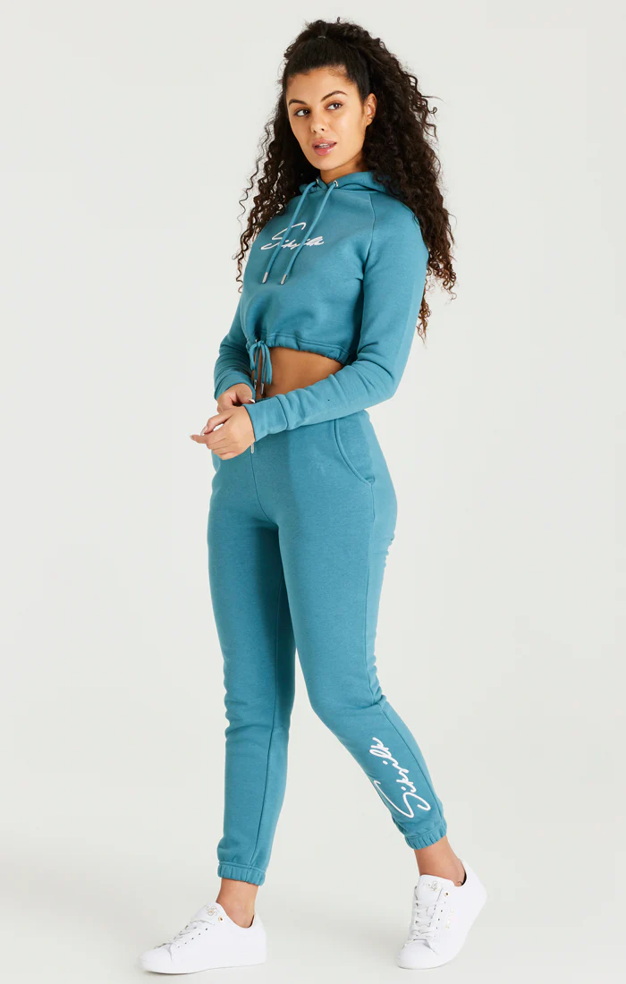 Teal Essential Cropped Hoodie - Image 5