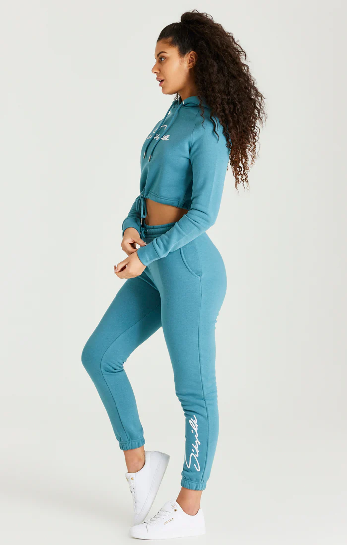 Teal Essential Cropped Hoodie - Image 6