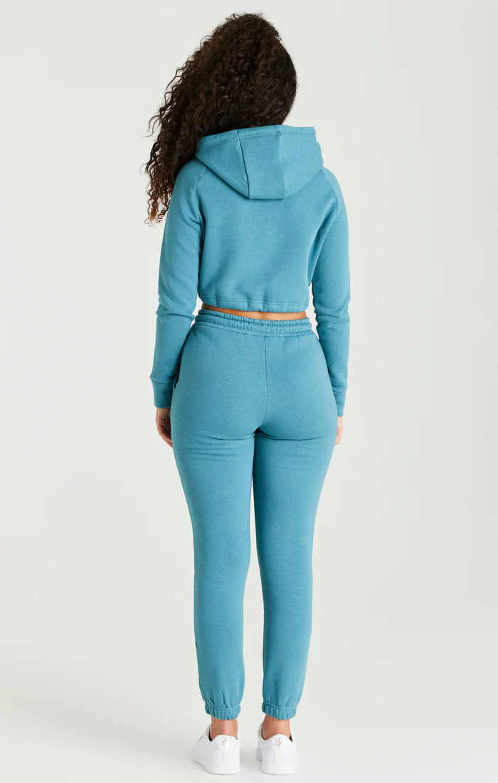 Teal Essential Cropped Hoodie - Image 7