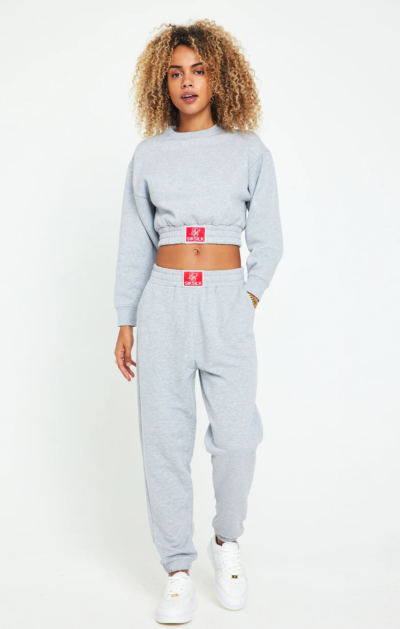 Grey Marl Cropped Sweatshirt - Image 5