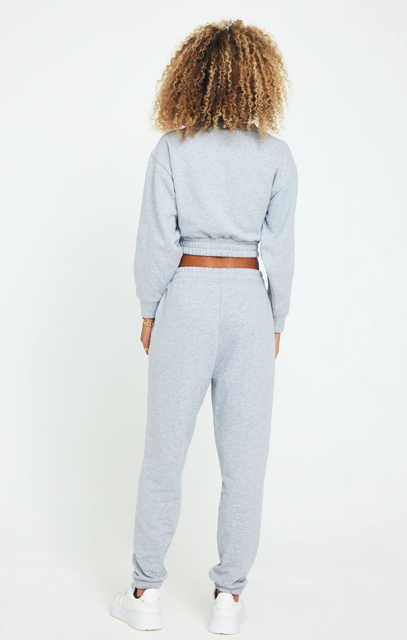 Grey Marl Cropped Sweatshirt - Image 7