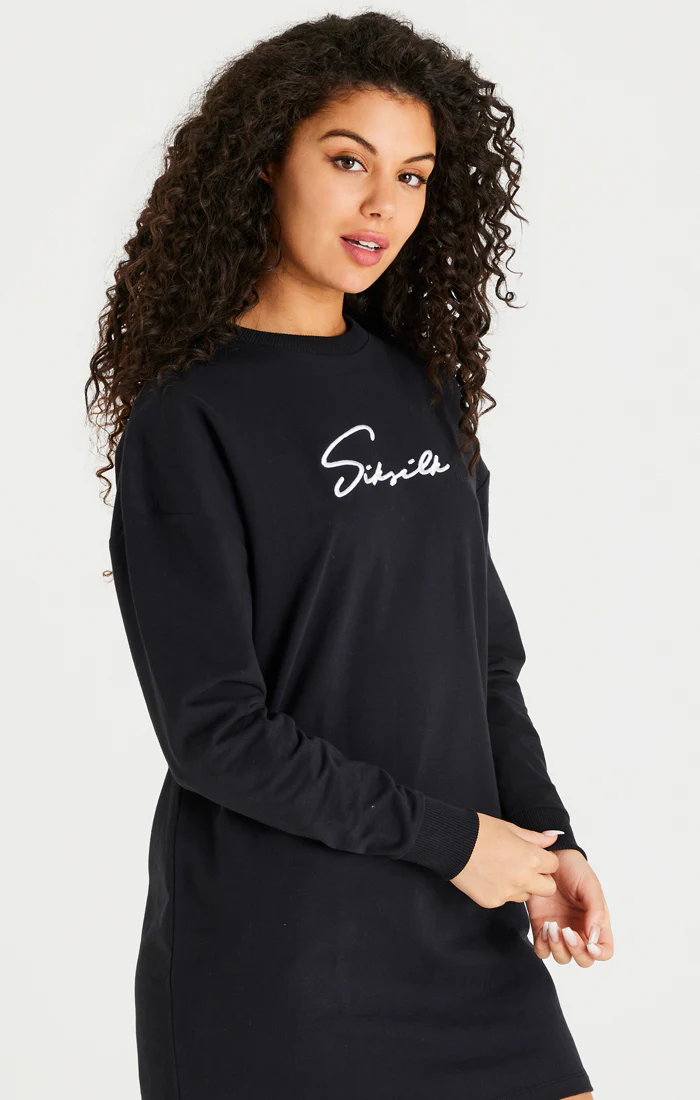 Black Essential Sweatshirt Dress