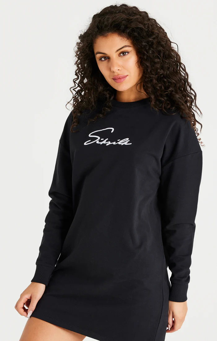 Black Essential Sweatshirt Dress - Image 2