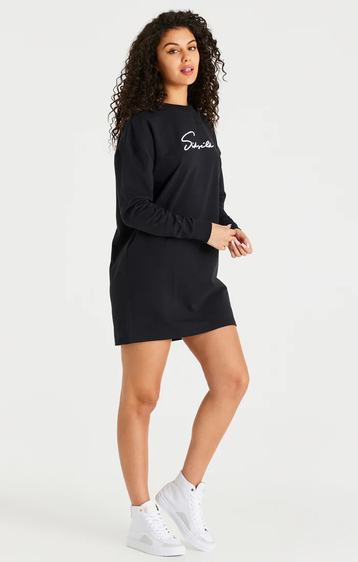Black Essential Sweatshirt Dress - Image 4