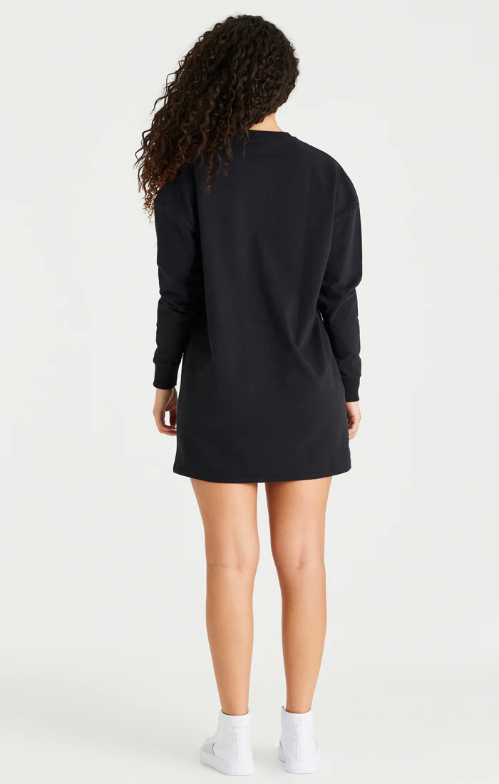 Black Essential Sweatshirt Dress - Image 6