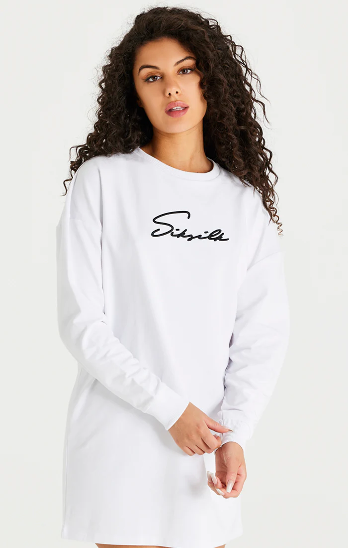 White Essential Sweatshirt Dress
