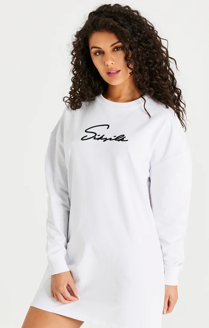 White Essential Sweatshirt Dress - Image 2