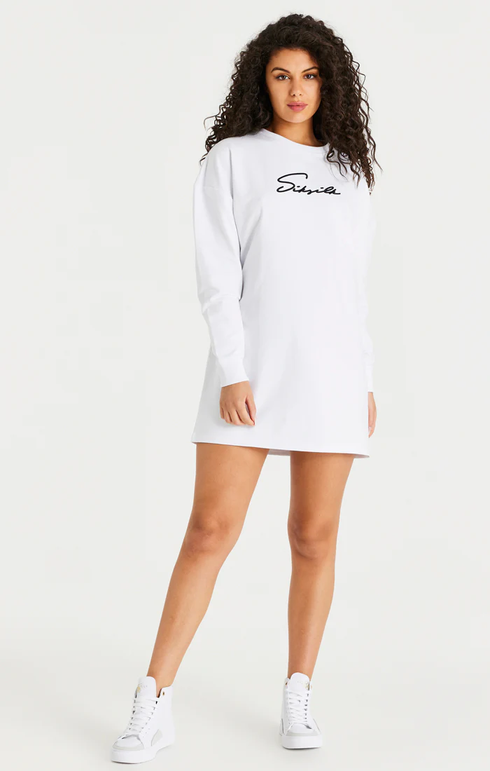 White Essential Sweatshirt Dress - Image 5