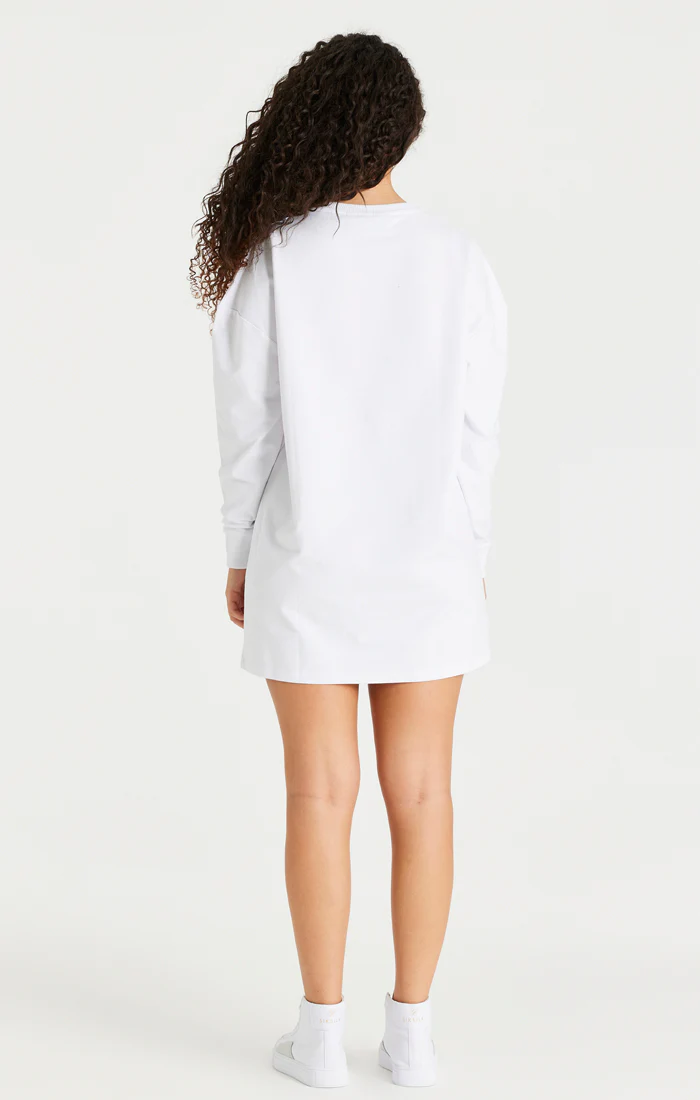 White Essential Sweatshirt Dress - Image 7